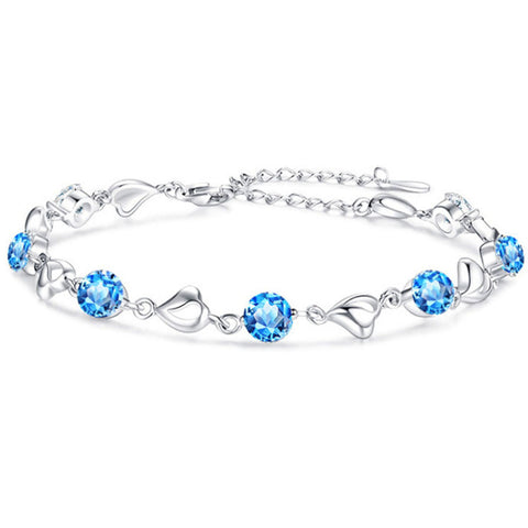 Sterling Silver Charm Bracelets for Women Adjustable Love Bracelet