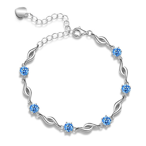S999 Sterling Silver Diamond Bracelet Women's Jewelry Bracelet Luxury Temperament For Girlfriend Silver Jewelry Gift
