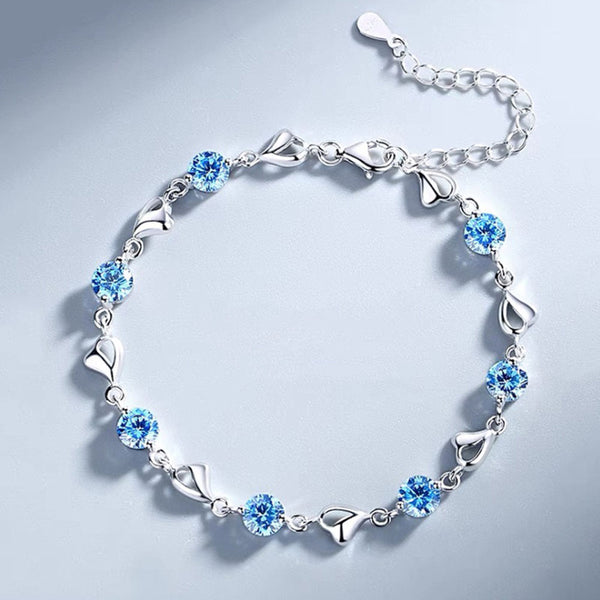 Sterling Silver Charm Bracelets for Women Adjustable Love Bracelet