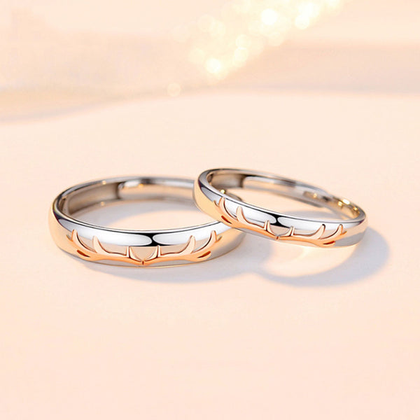 Sterling Silver Rings Simple Romance Wedding Rings Adjustable Size (Price For a Pair)