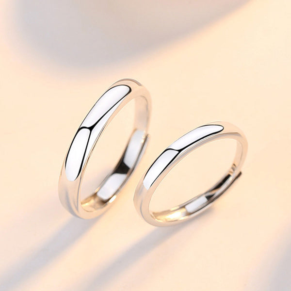 Simple Sterling Silver Rings Adjustable Wedding Rings For Women(Price For a Pair)