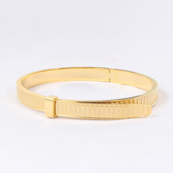 Titanium Steel Plated With 18K Gold Zip Tie Bracelet For Women